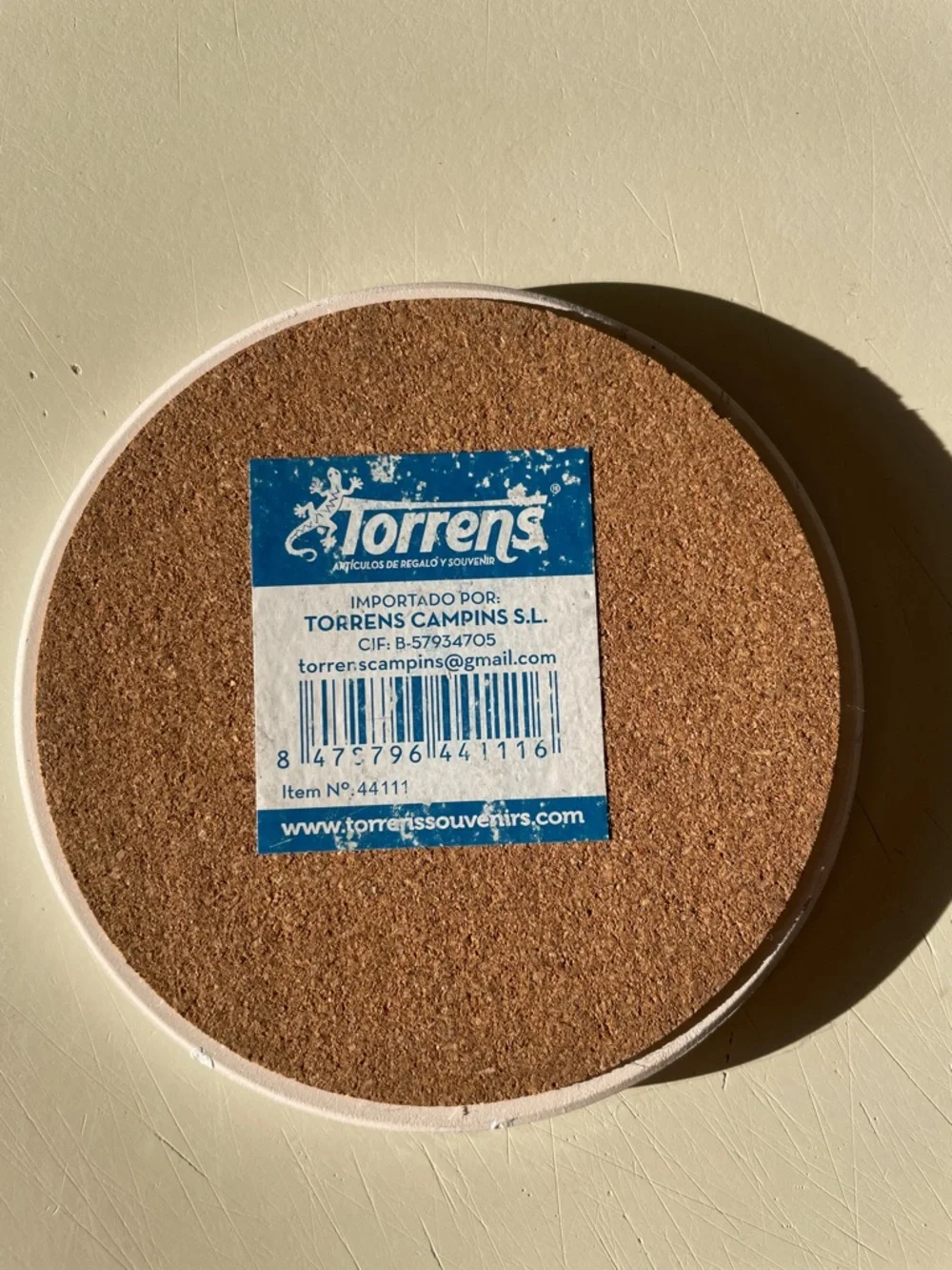 Blue Mediterranean Tile beverage coaster - Picture 2 of 2